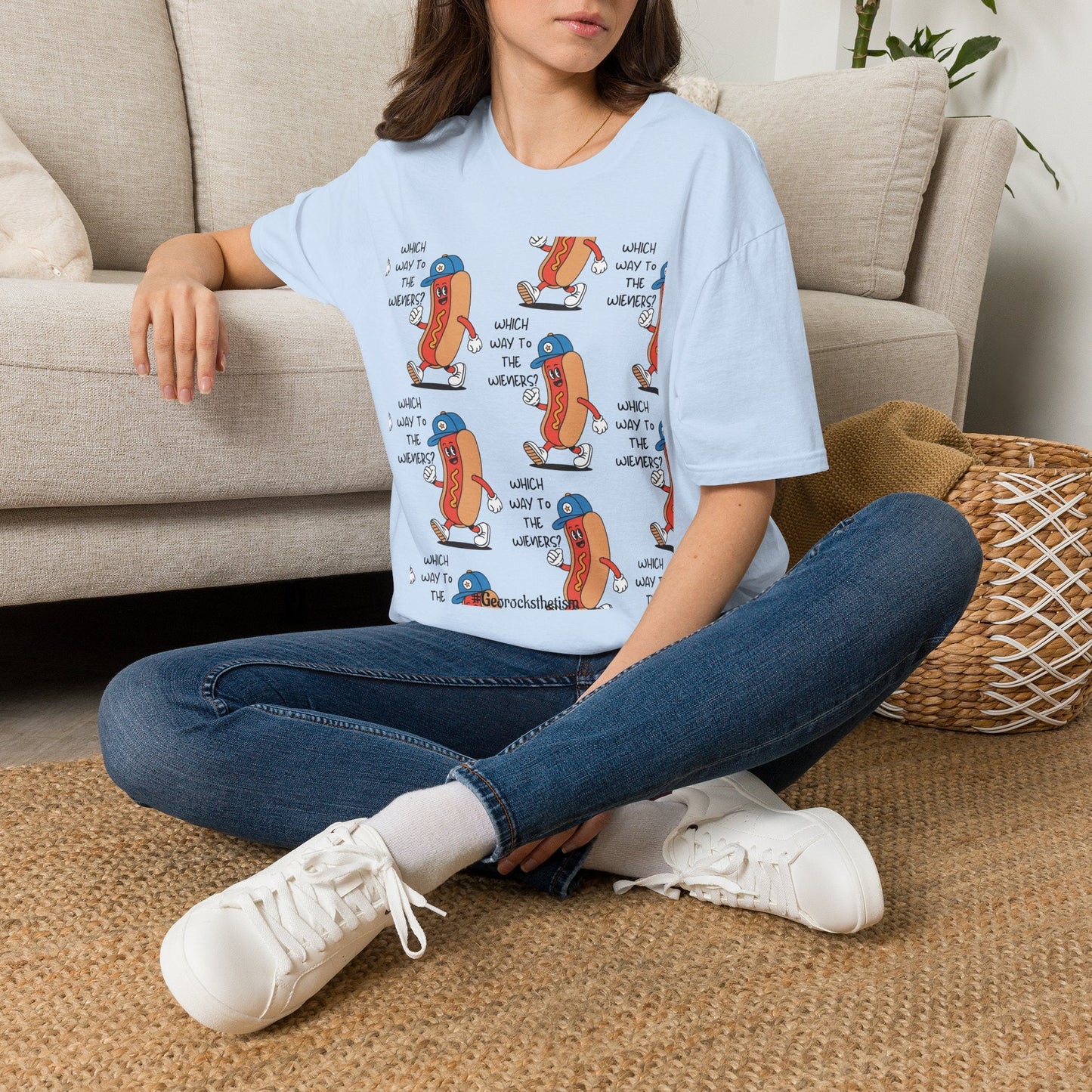 Hot Dog Cartoon T-Shirt — "Which Way to the Weiners?" Graphic Tee - Geo Rocks The 'Tism