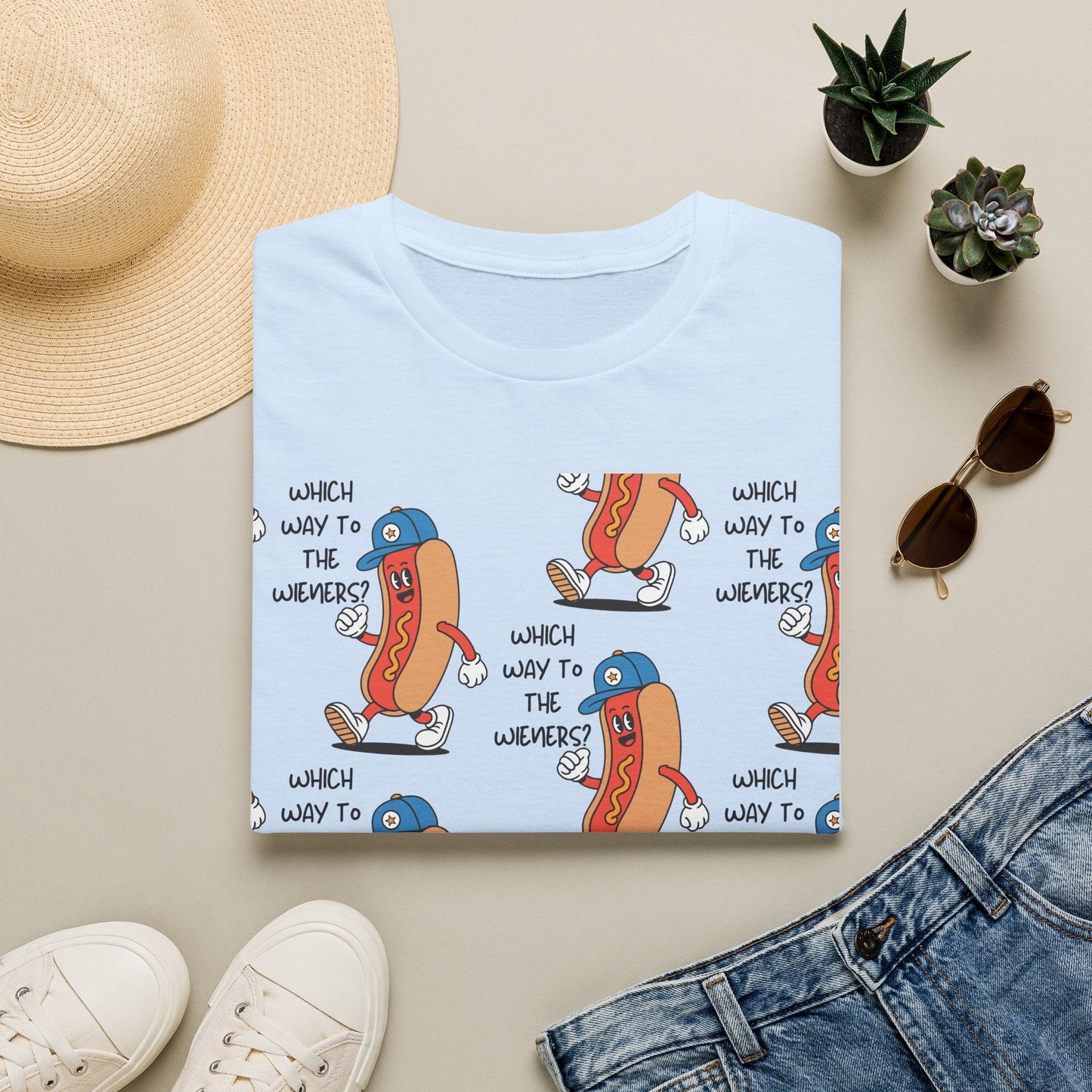 Hot Dog Cartoon T-Shirt — "Which Way to the Weiners?" Graphic Tee - Geo Rocks The 'Tism