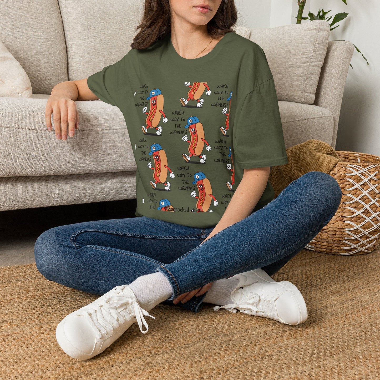 Hot Dog Cartoon T-Shirt — "Which Way to the Weiners?" Graphic Tee - Geo Rocks The 'Tism