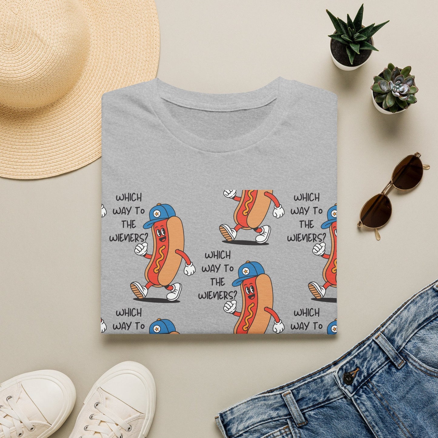 Hot Dog Cartoon T-Shirt — "Which Way to the Weiners?" Graphic Tee - Geo Rocks The 'Tism