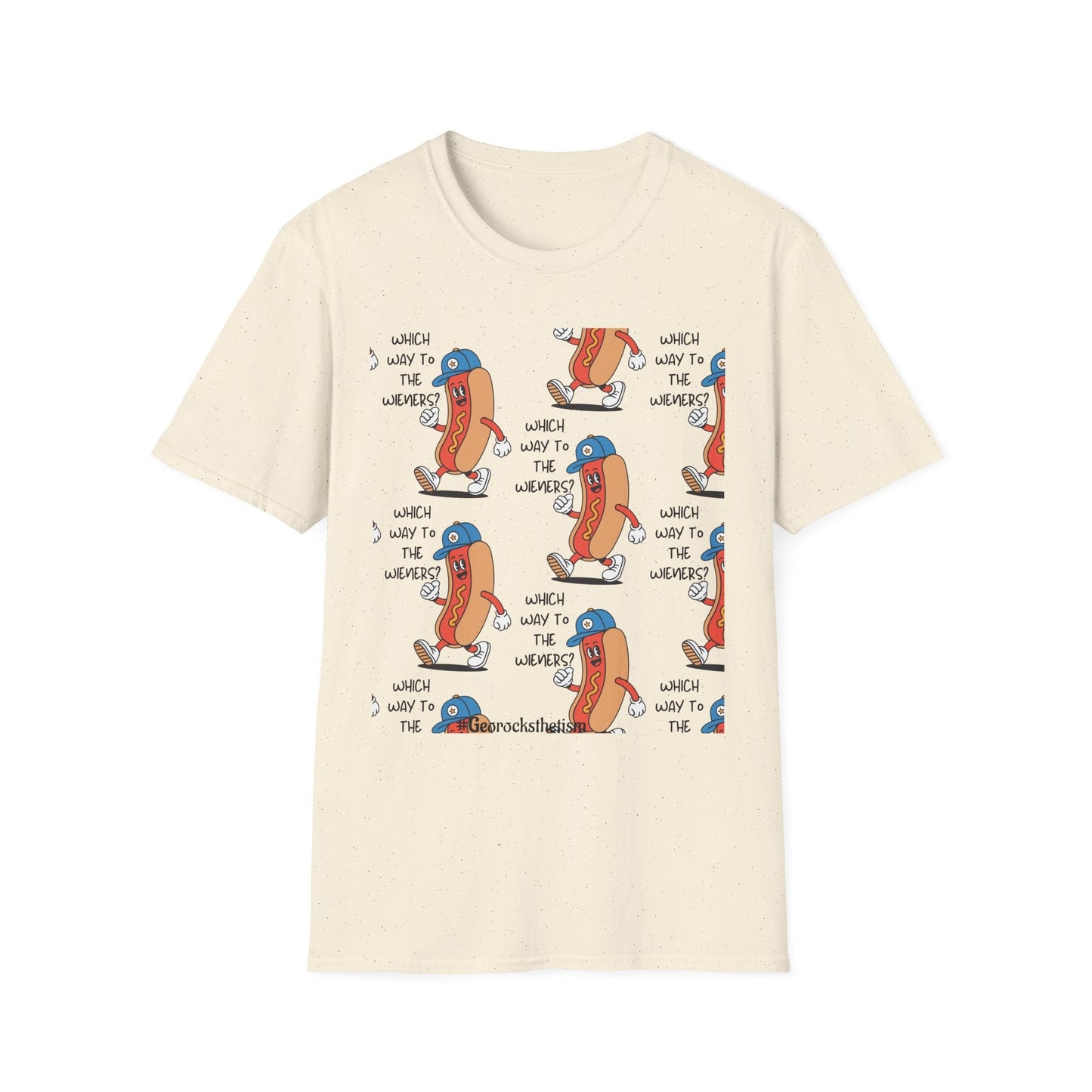 Hot Dog Cartoon T-Shirt — "Which Way to the Weiners?" Graphic Tee - Geo Rocks The 'Tism