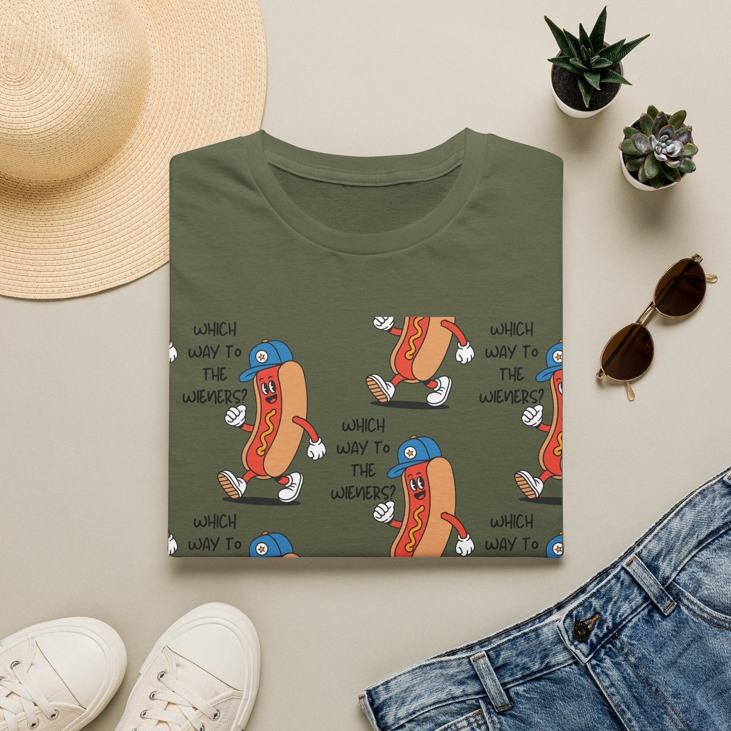 Hot Dog Cartoon T-Shirt — "Which Way to the Weiners?" Graphic Tee - Geo Rocks The 'Tism