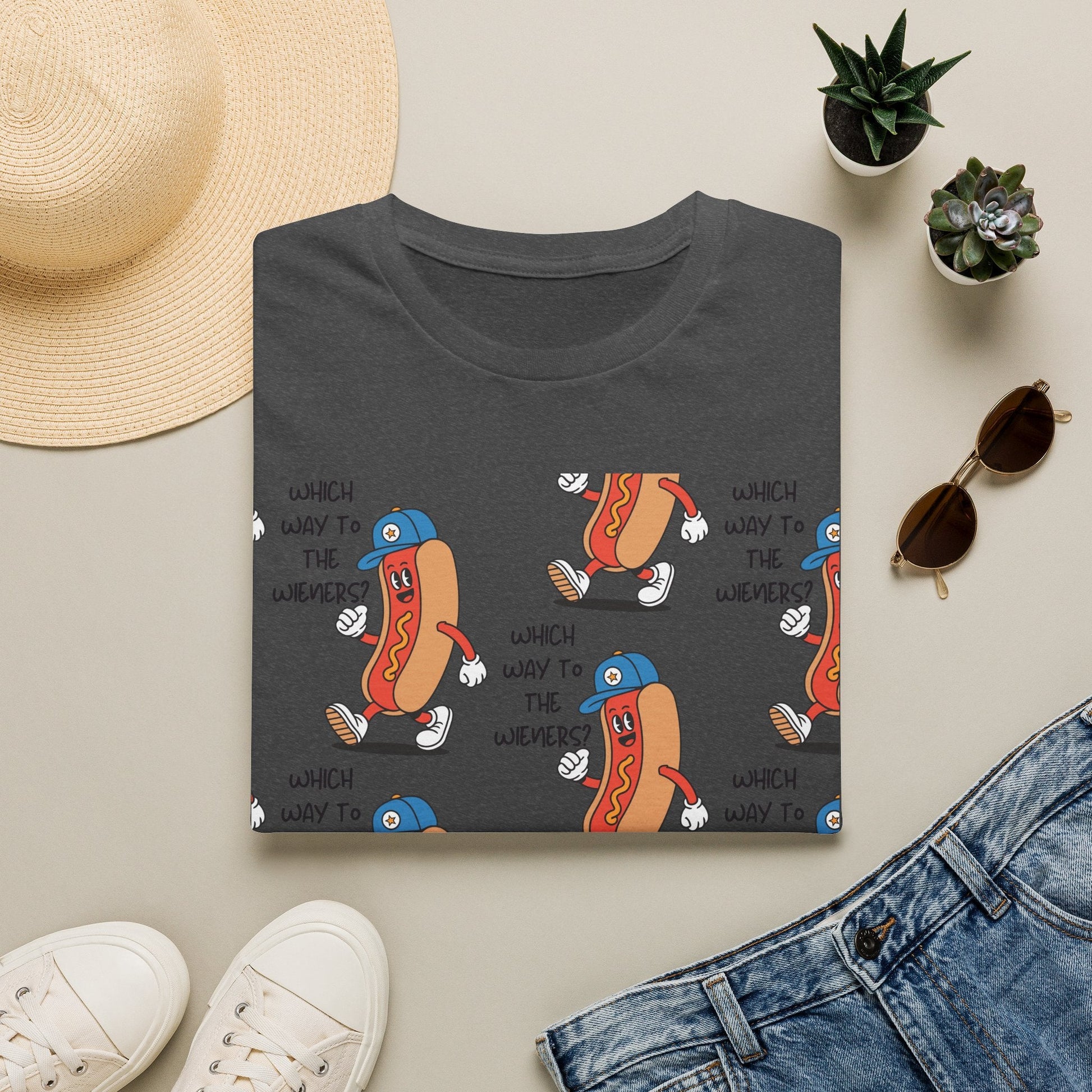 Hot Dog Cartoon T-Shirt — "Which Way to the Weiners?" Graphic Tee - Geo Rocks The 'Tism