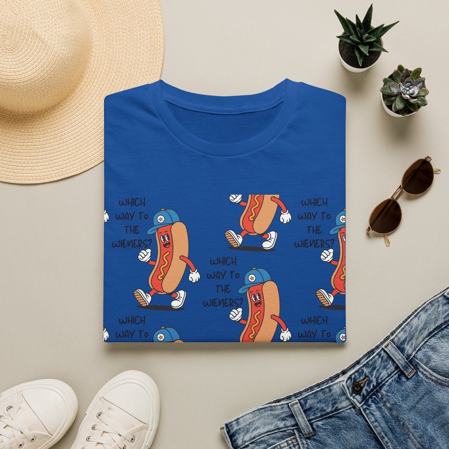 Hot Dog Cartoon T-Shirt — "Which Way to the Weiners?" Graphic Tee - Geo Rocks The 'Tism