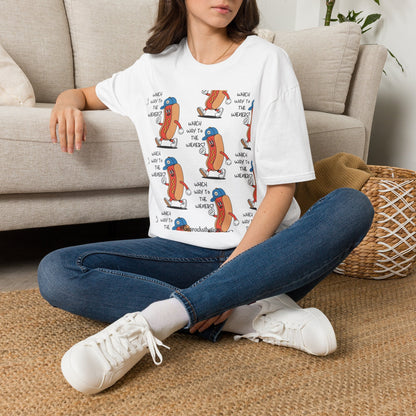 Hot Dog Cartoon T-Shirt — "Which Way to the Weiners?" Graphic Tee - Geo Rocks The 'Tism