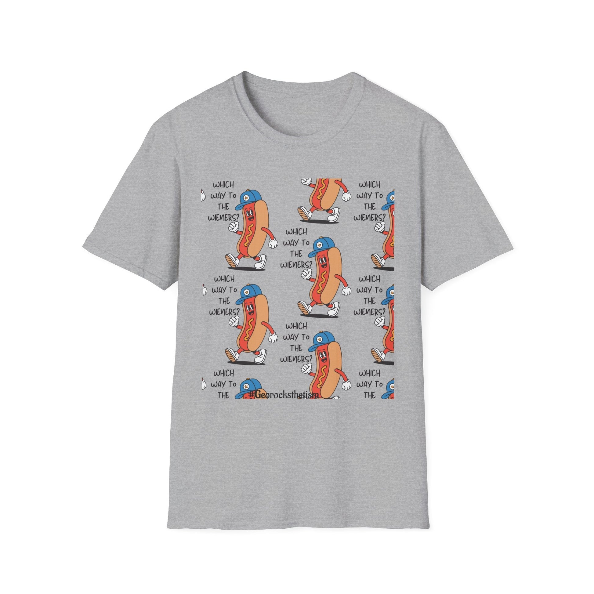 Hot Dog Cartoon T-Shirt — "Which Way to the Weiners?" Graphic Tee - Geo Rocks The 'Tism