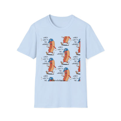 Hot Dog Cartoon T-Shirt — "Which Way to the Weiners?" Graphic Tee - Geo Rocks The 'Tism