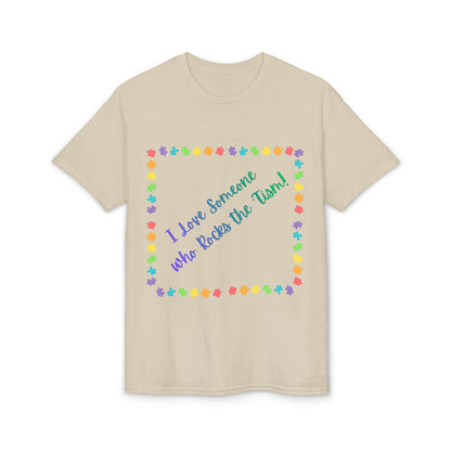 "I Love Someone Who Rocks the 'Tism" Tee – Autism Awareness Gift for Parents & Caregivers | S–5XL - Geo Rocks The 'Tism