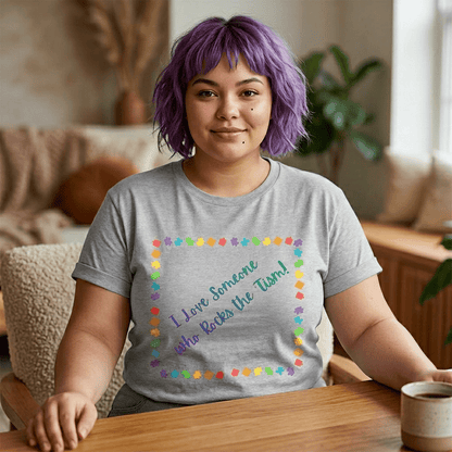 "I Love Someone Who Rocks the 'Tism" Tee – Autism Awareness Gift for Parents & Caregivers | S–5XL - Geo Rocks The 'Tism