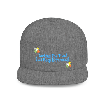 Just Keep Stimming autism awareness snapback hat in grey - Geo Rocks The Tism