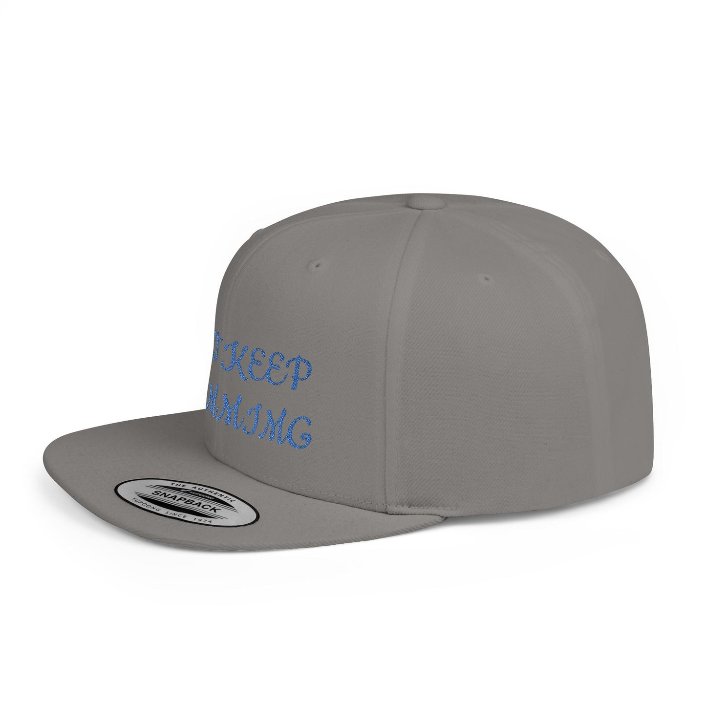 "Just Keep Stimming" Embroidered Snapback Hat - Flat Bill Cap | 22 Colors | One Size - Geo Rocks The 'Tism
