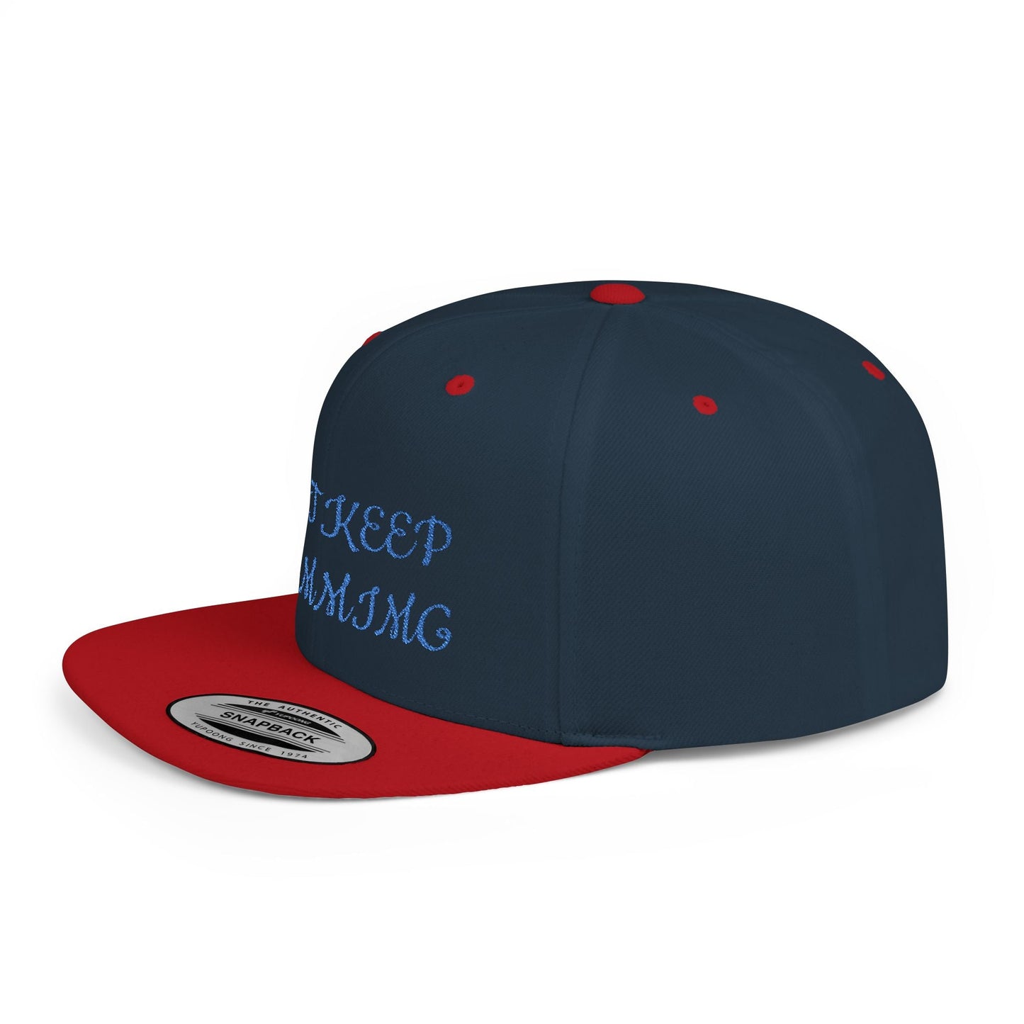 "Just Keep Stimming" Embroidered Snapback Hat - Flat Bill Cap | 22 Colors | One Size - Geo Rocks The 'Tism