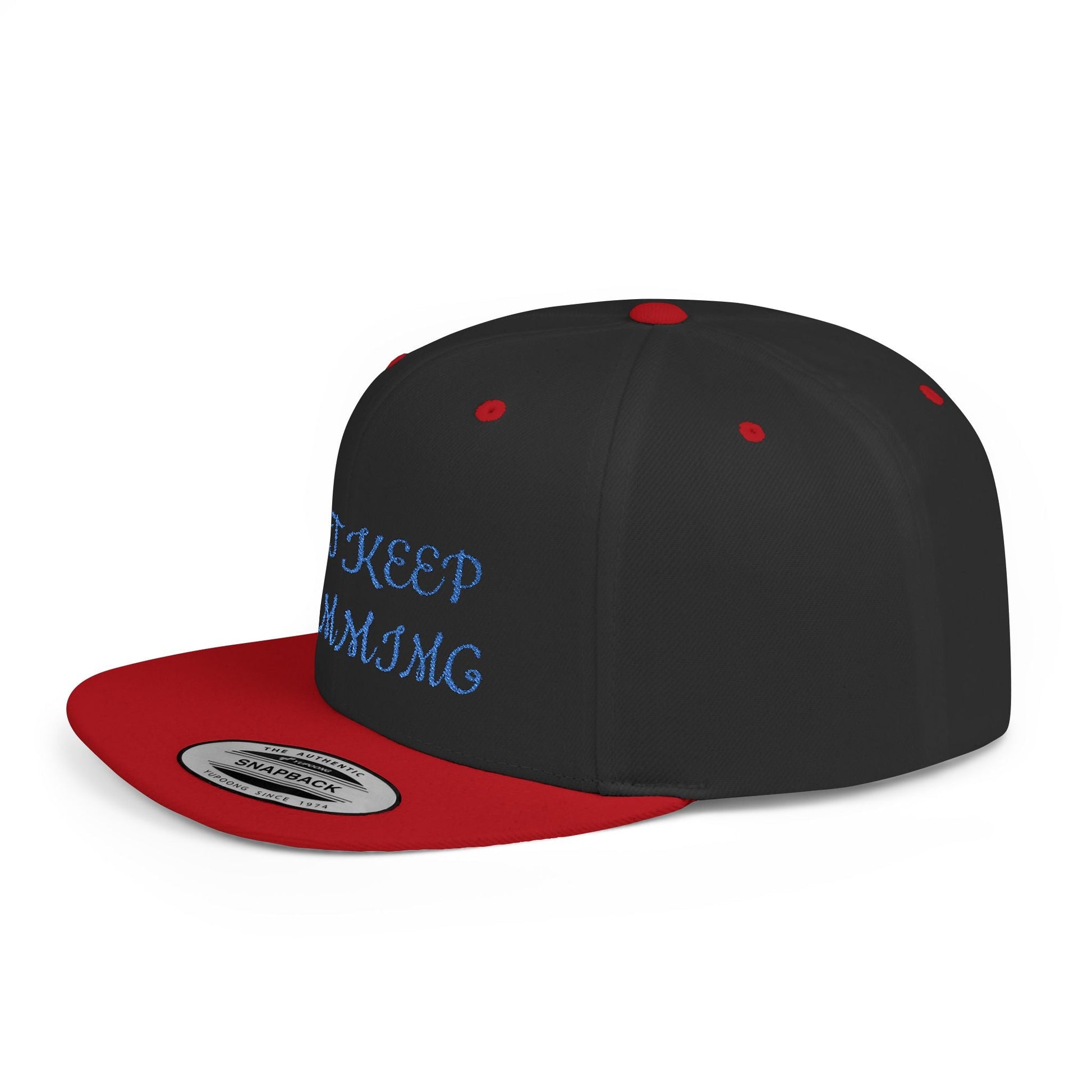 "Just Keep Stimming" Embroidered Snapback Hat - Flat Bill Cap | 22 Colors | One Size - Geo Rocks The 'Tism