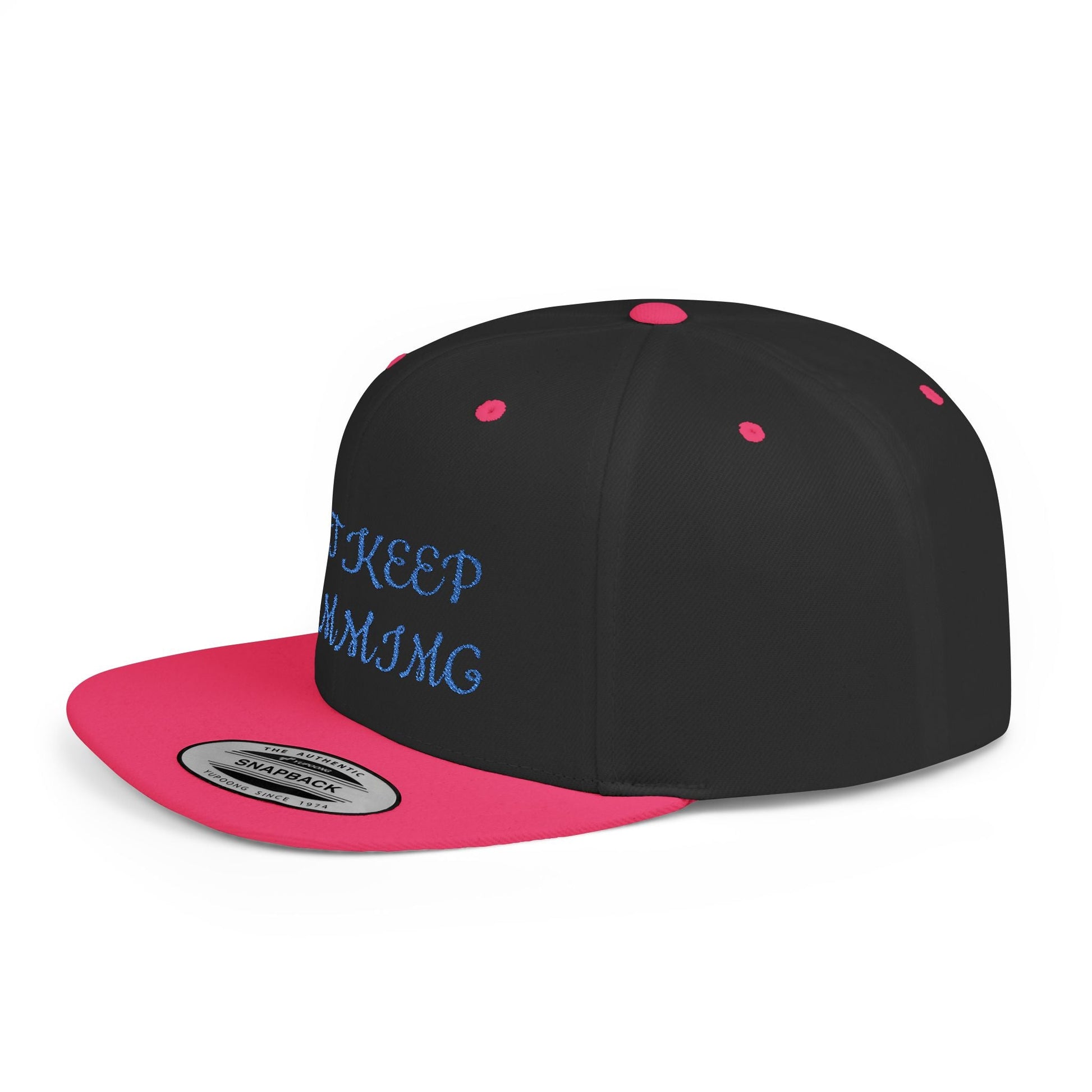 "Just Keep Stimming" Embroidered Snapback Hat - Flat Bill Cap | 22 Colors | One Size - Geo Rocks The 'Tism