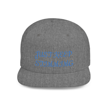 "Just Keep Stimming" Embroidered Snapback Hat - Flat Bill Cap | 22 Colors | One Size - Geo Rocks The 'Tism