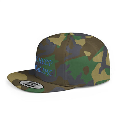 "Just Keep Stimming" Embroidered Snapback Hat - Flat Bill Cap | 22 Colors | One Size - Geo Rocks The 'Tism
