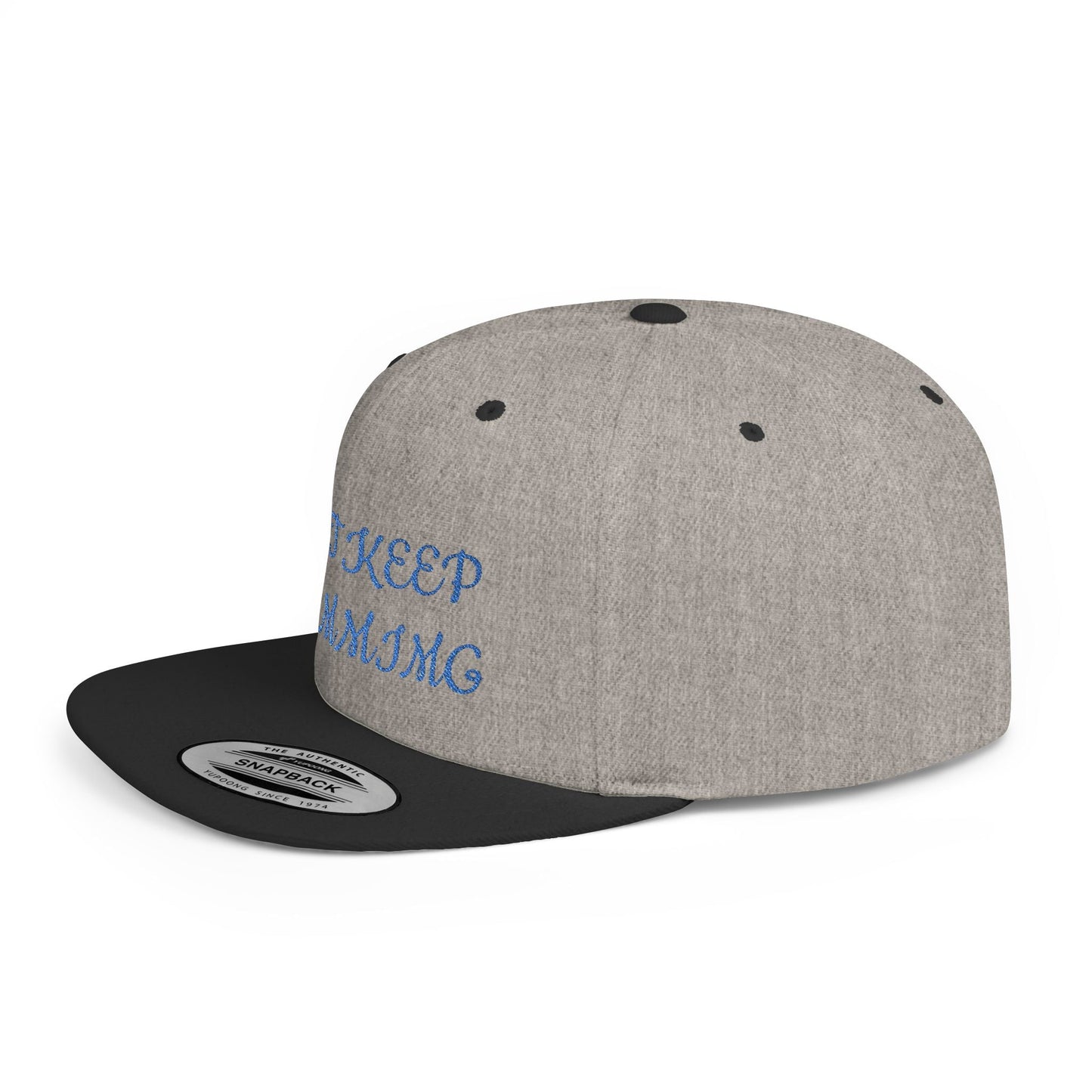 "Just Keep Stimming" Embroidered Snapback Hat - Flat Bill Cap | 22 Colors | One Size - Geo Rocks The 'Tism