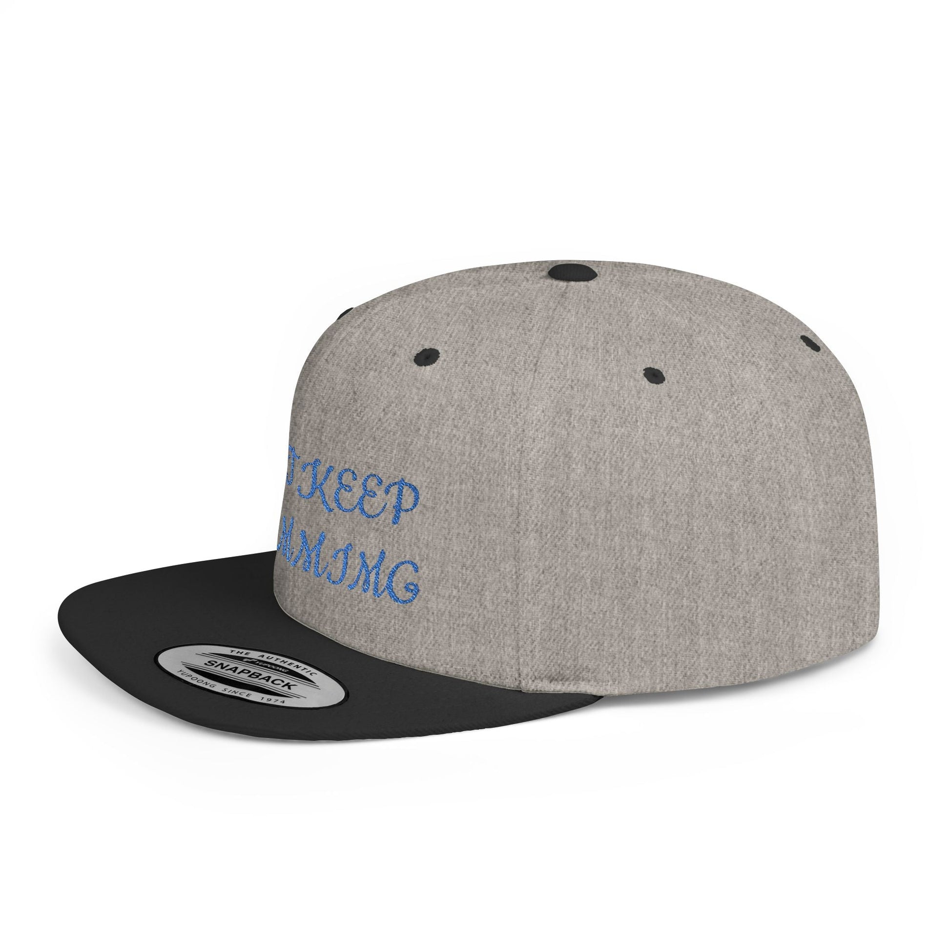 "Just Keep Stimming" Embroidered Snapback Hat - Flat Bill Cap | 22 Colors | One Size - Geo Rocks The 'Tism