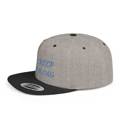 "Just Keep Stimming" Embroidered Snapback Hat - Flat Bill Cap | 22 Colors | One Size - Geo Rocks The 'Tism