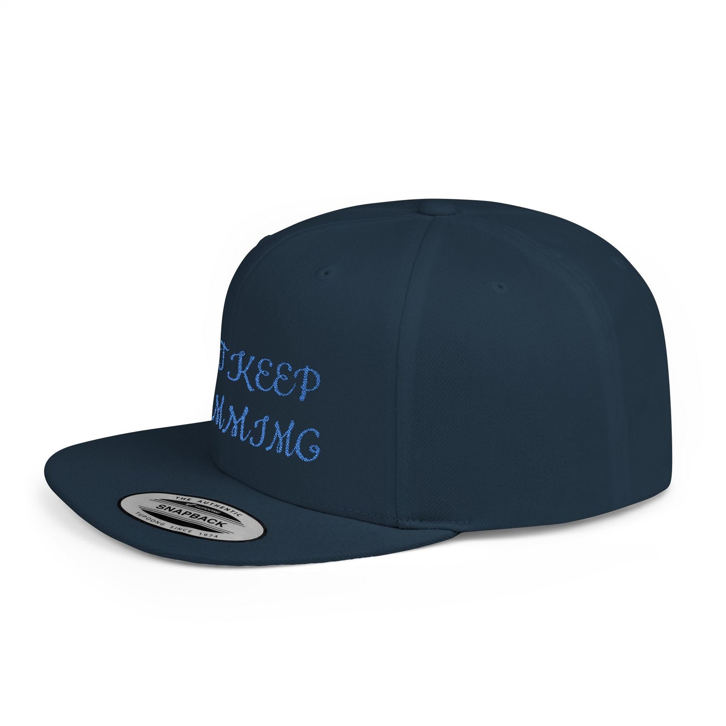 "Just Keep Stimming" Embroidered Snapback Hat - Flat Bill Cap | 22 Colors | One Size - Geo Rocks The 'Tism