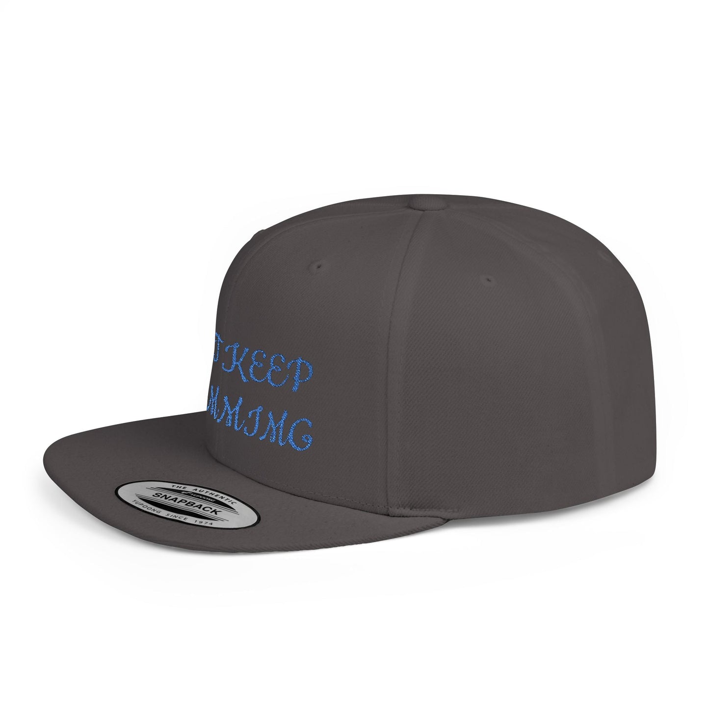 "Just Keep Stimming" Embroidered Snapback Hat - Flat Bill Cap | 22 Colors | One Size - Geo Rocks The 'Tism