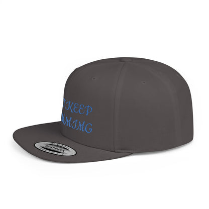 "Just Keep Stimming" Embroidered Snapback Hat - Flat Bill Cap | 22 Colors | One Size - Geo Rocks The 'Tism