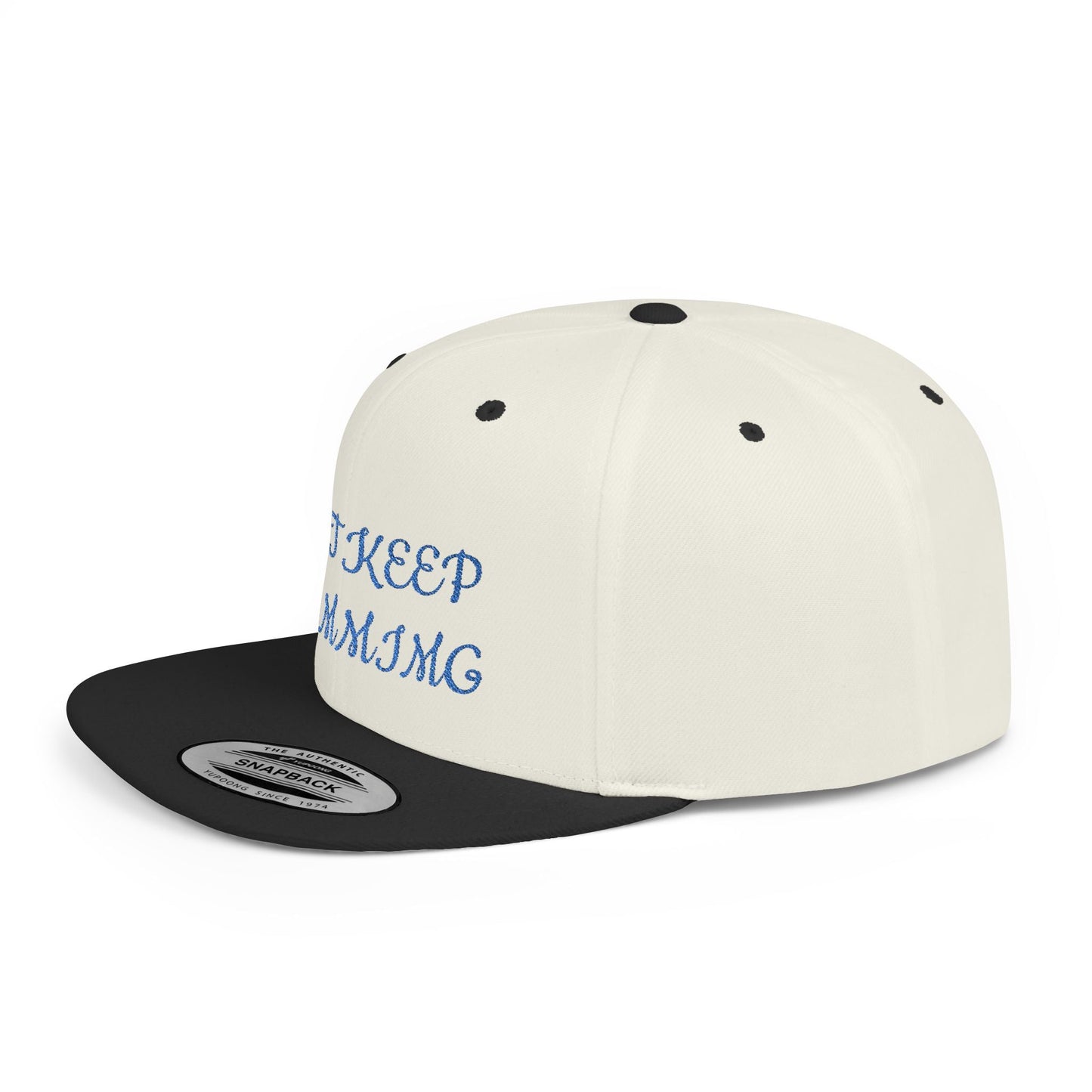 "Just Keep Stimming" Embroidered Snapback Hat - Flat Bill Cap | 22 Colors | One Size - Geo Rocks The 'Tism