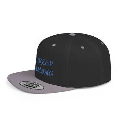 "Just Keep Stimming" Embroidered Snapback Hat - Flat Bill Cap | 22 Colors | One Size - Geo Rocks The 'Tism