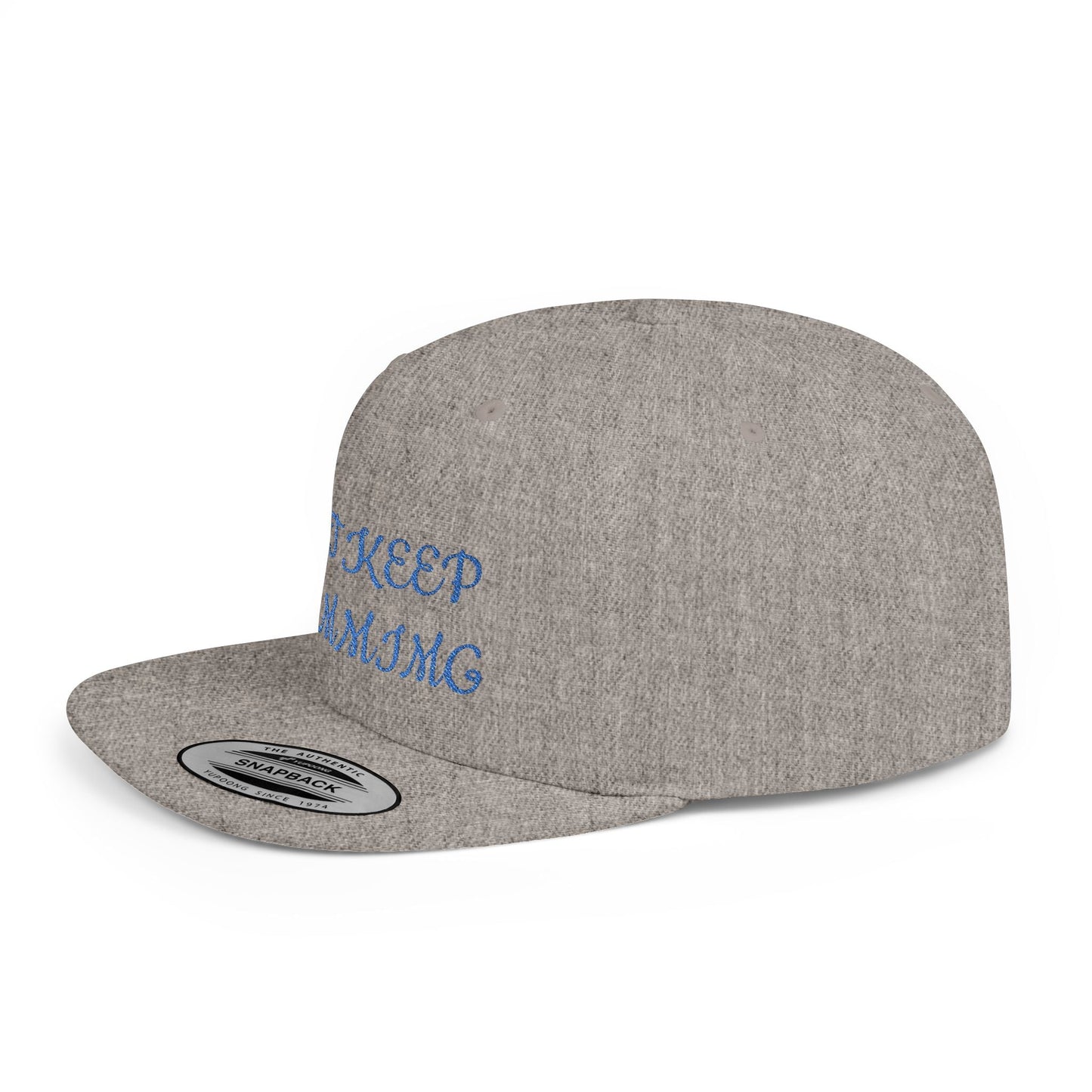 "Just Keep Stimming" Embroidered Snapback Hat - Flat Bill Cap | 22 Colors | One Size - Geo Rocks The 'Tism