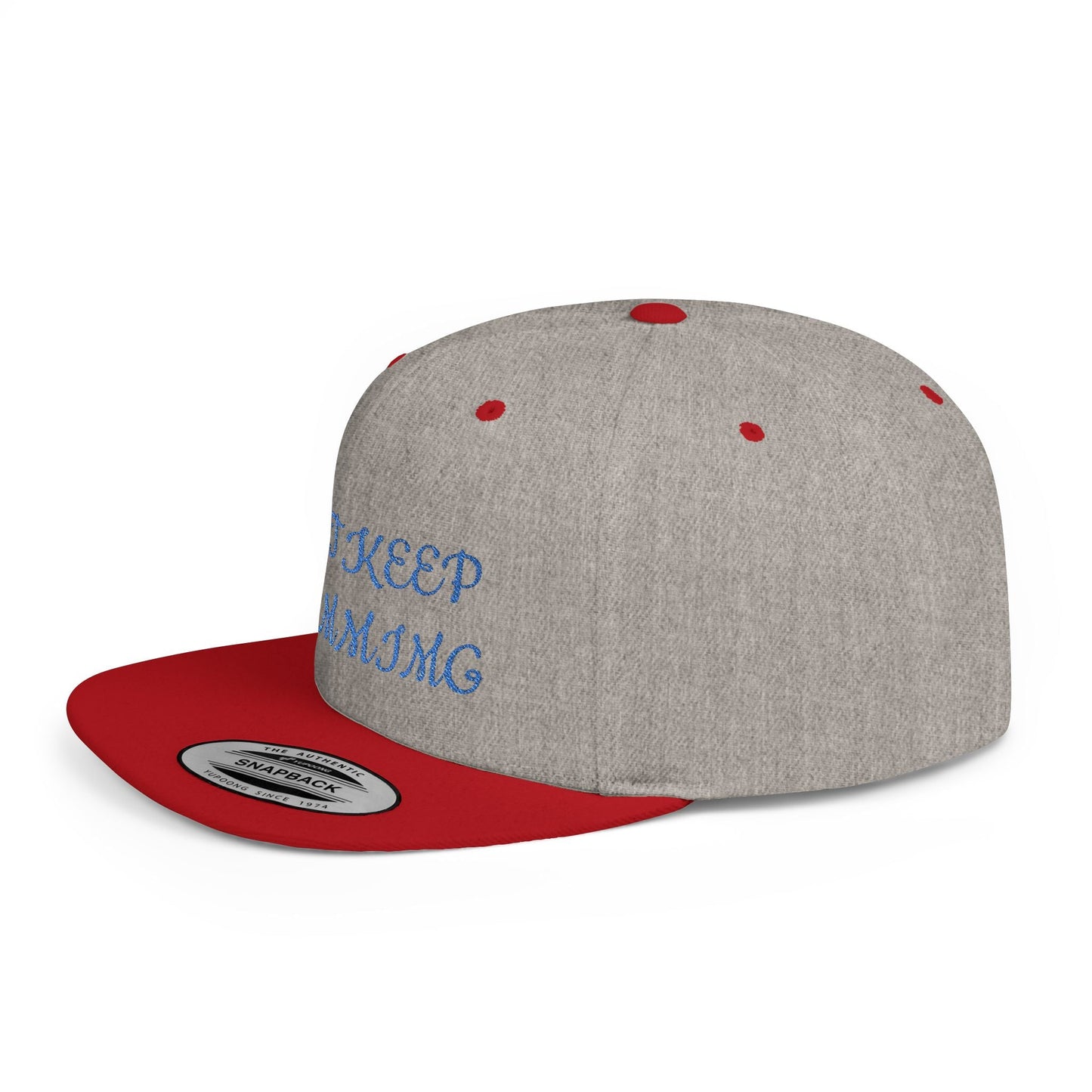 "Just Keep Stimming" Embroidered Snapback Hat - Flat Bill Cap | 22 Colors | One Size - Geo Rocks The 'Tism