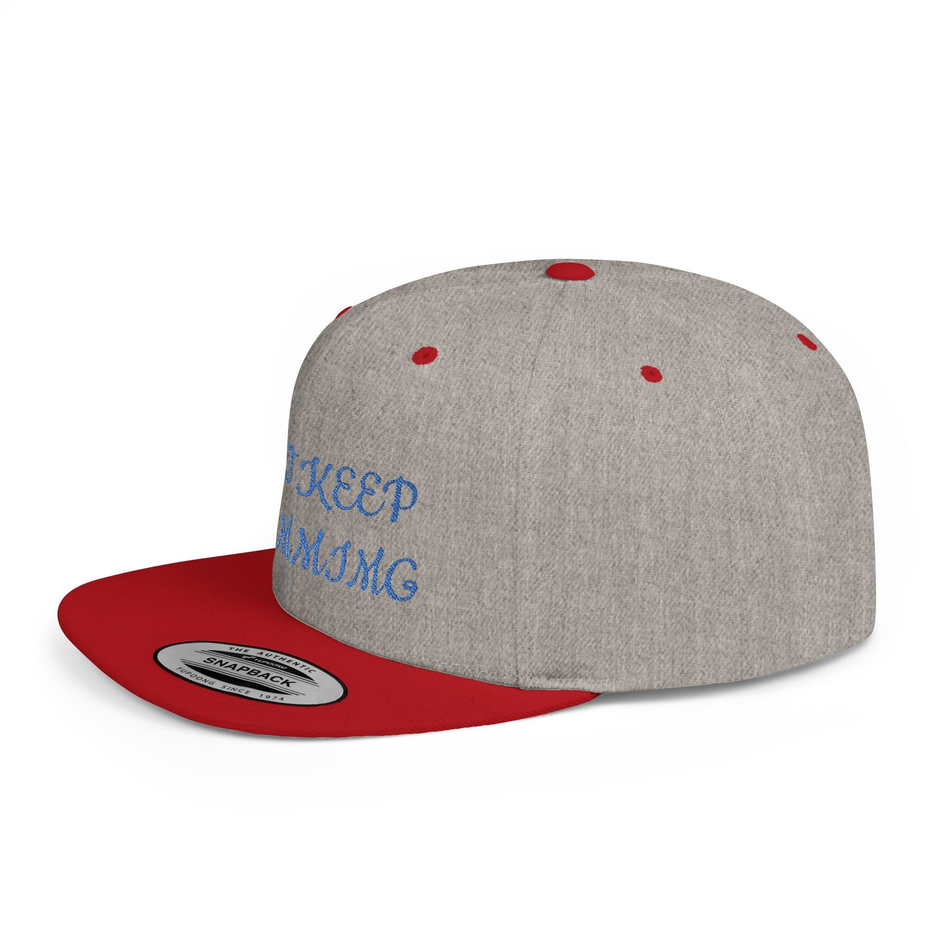 "Just Keep Stimming" Embroidered Snapback Hat - Flat Bill Cap | 22 Colors | One Size - Geo Rocks The 'Tism
