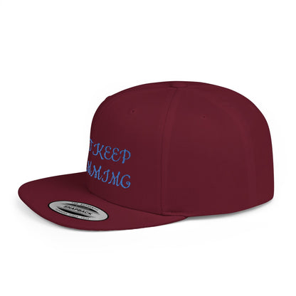 "Just Keep Stimming" Embroidered Snapback Hat - Flat Bill Cap | 22 Colors | One Size - Geo Rocks The 'Tism