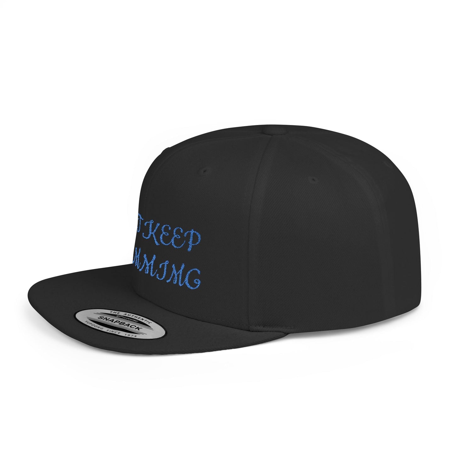 "Just Keep Stimming" Embroidered Snapback Hat - Flat Bill Cap | 22 Colors | One Size - Geo Rocks The 'Tism