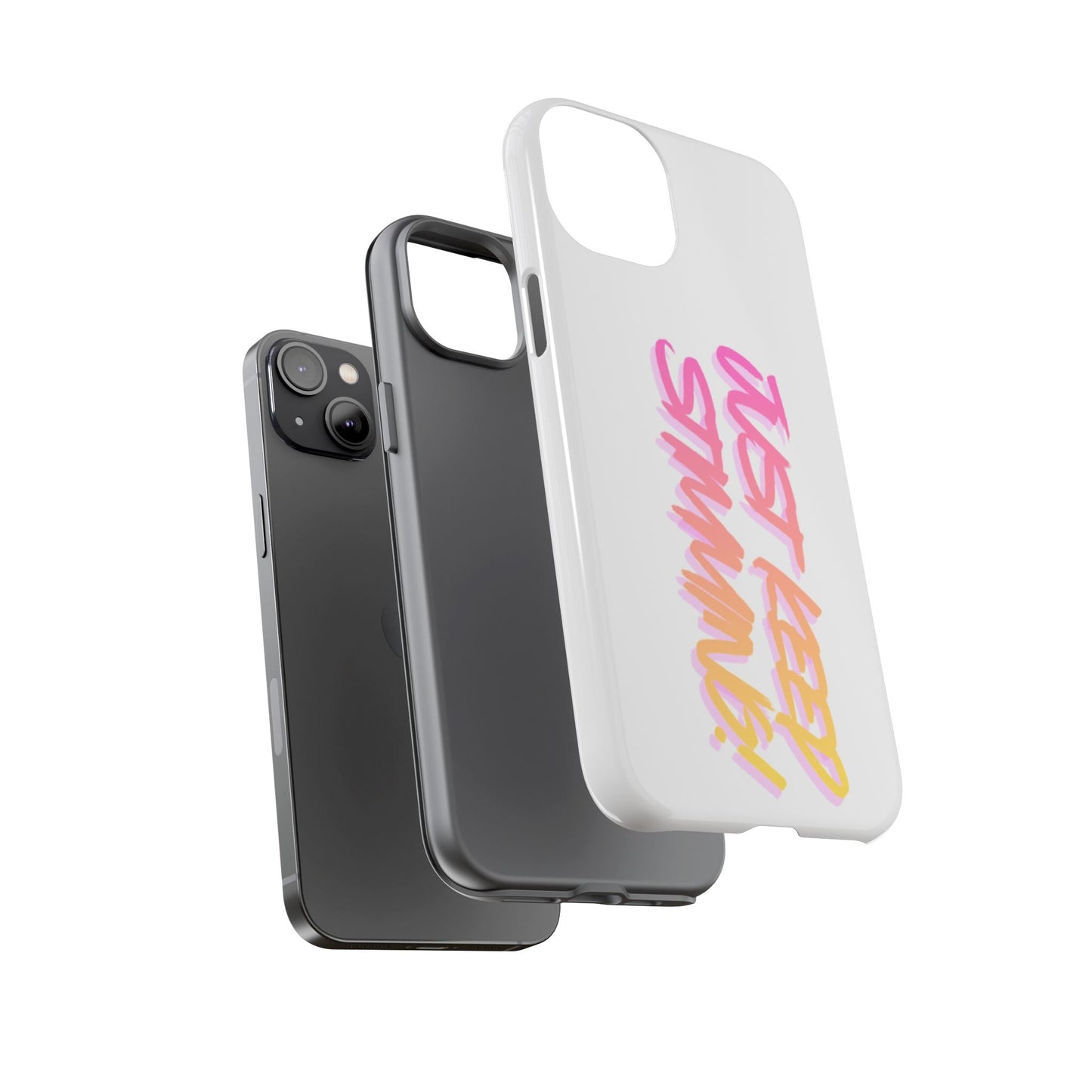 "Just Keep Stimming" Gradient Script Phone Case - Dual - Layer Protective Cover | iPhone & Samsung - Geo Rocks The 'Tism