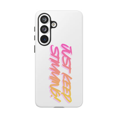 "Just Keep Stimming" Gradient Script Phone Case - Dual - Layer Protective Cover | iPhone & Samsung - Geo Rocks The 'Tism
