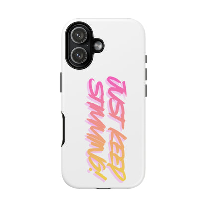 "Just Keep Stimming" Gradient Script Phone Case - Dual - Layer Protective Cover | iPhone & Samsung - Geo Rocks The 'Tism