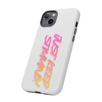 "Just Keep Stimming" Gradient Script Phone Case - Dual - Layer Protective Cover | iPhone & Samsung - Geo Rocks The 'Tism