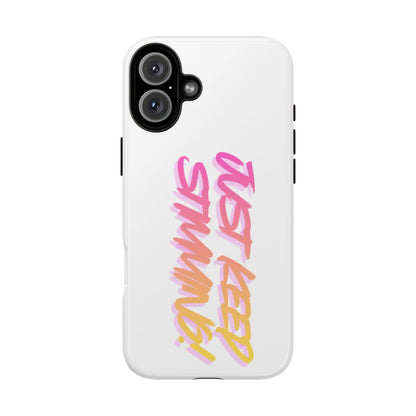 "Just Keep Stimming" Gradient Script Phone Case - Dual - Layer Protective Cover | iPhone & Samsung - Geo Rocks The 'Tism