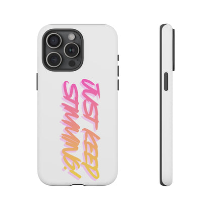 "Just Keep Stimming" Gradient Script Phone Case - Dual - Layer Protective Cover | iPhone & Samsung - Geo Rocks The 'Tism