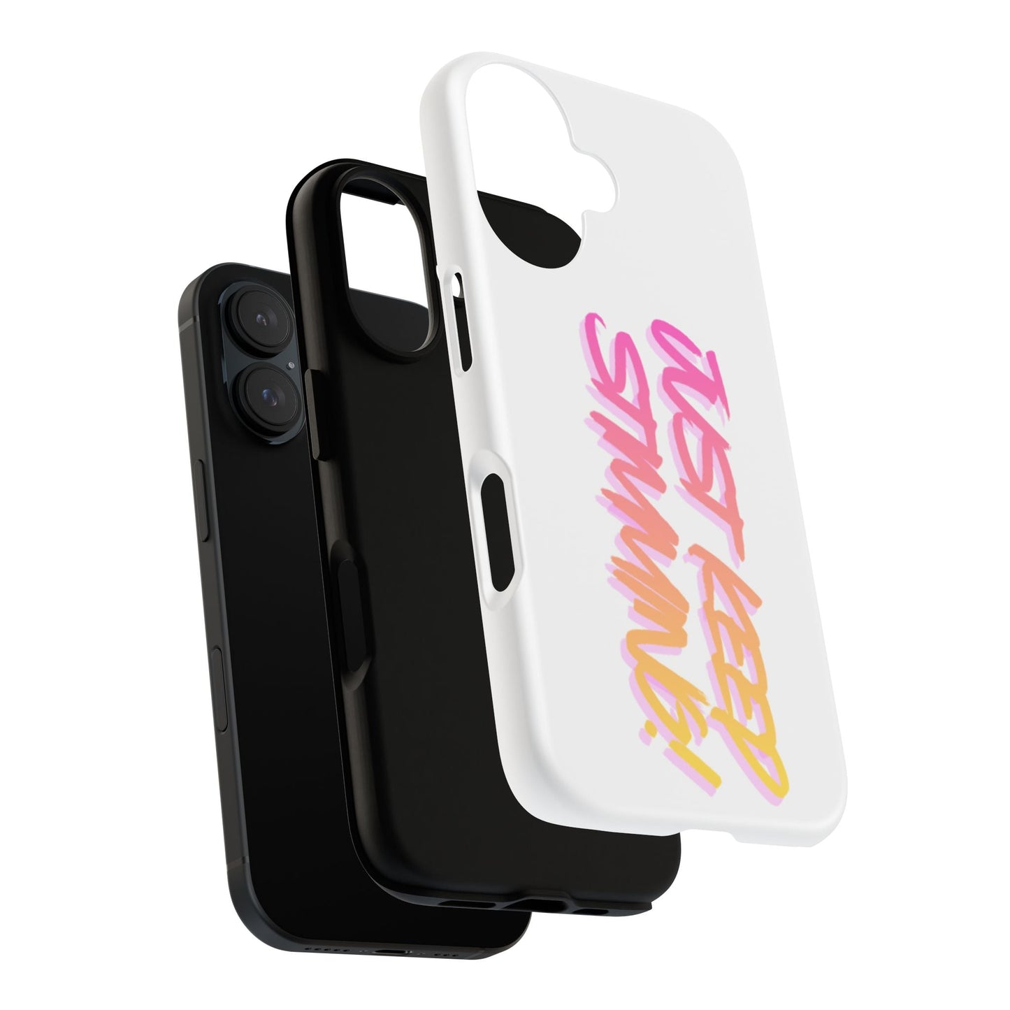 "Just Keep Stimming" Gradient Script Phone Case - Dual - Layer Protective Cover | iPhone & Samsung - Geo Rocks The 'Tism