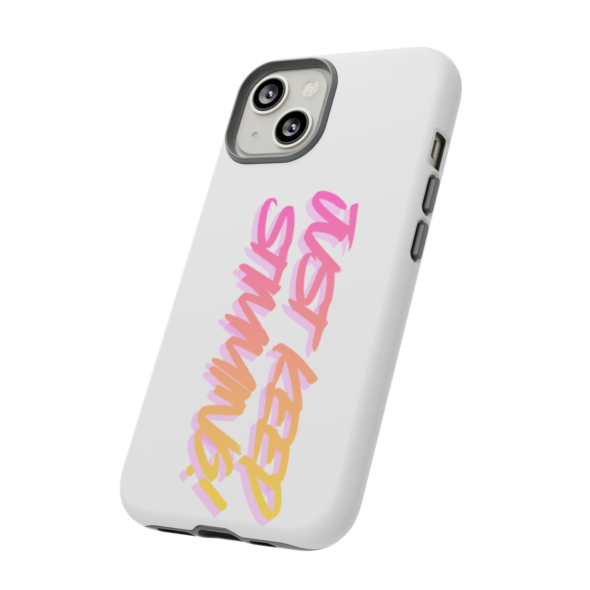 "Just Keep Stimming" Gradient Script Phone Case - Dual - Layer Protective Cover | iPhone & Samsung - Geo Rocks The 'Tism