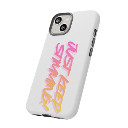 "Just Keep Stimming" Gradient Script Phone Case - Dual - Layer Protective Cover | iPhone & Samsung - Geo Rocks The 'Tism
