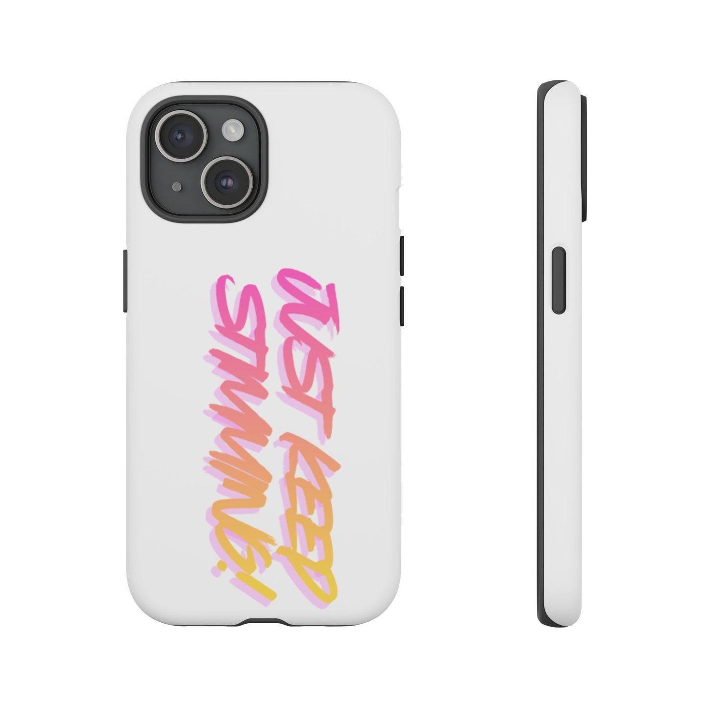 "Just Keep Stimming" Gradient Script Phone Case - Dual - Layer Protective Cover | iPhone & Samsung - Geo Rocks The 'Tism