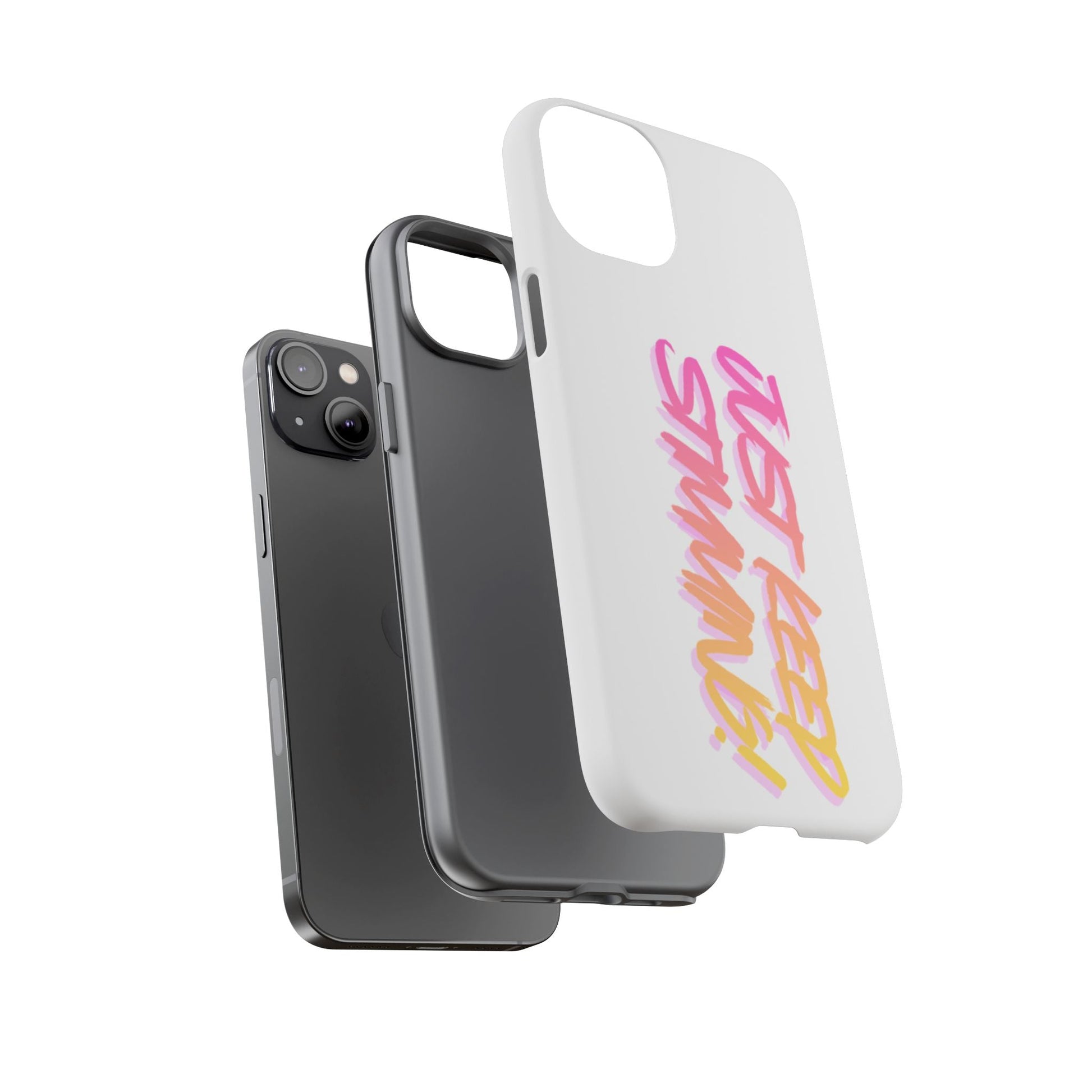 "Just Keep Stimming" Gradient Script Phone Case - Dual - Layer Protective Cover | iPhone & Samsung - Geo Rocks The 'Tism