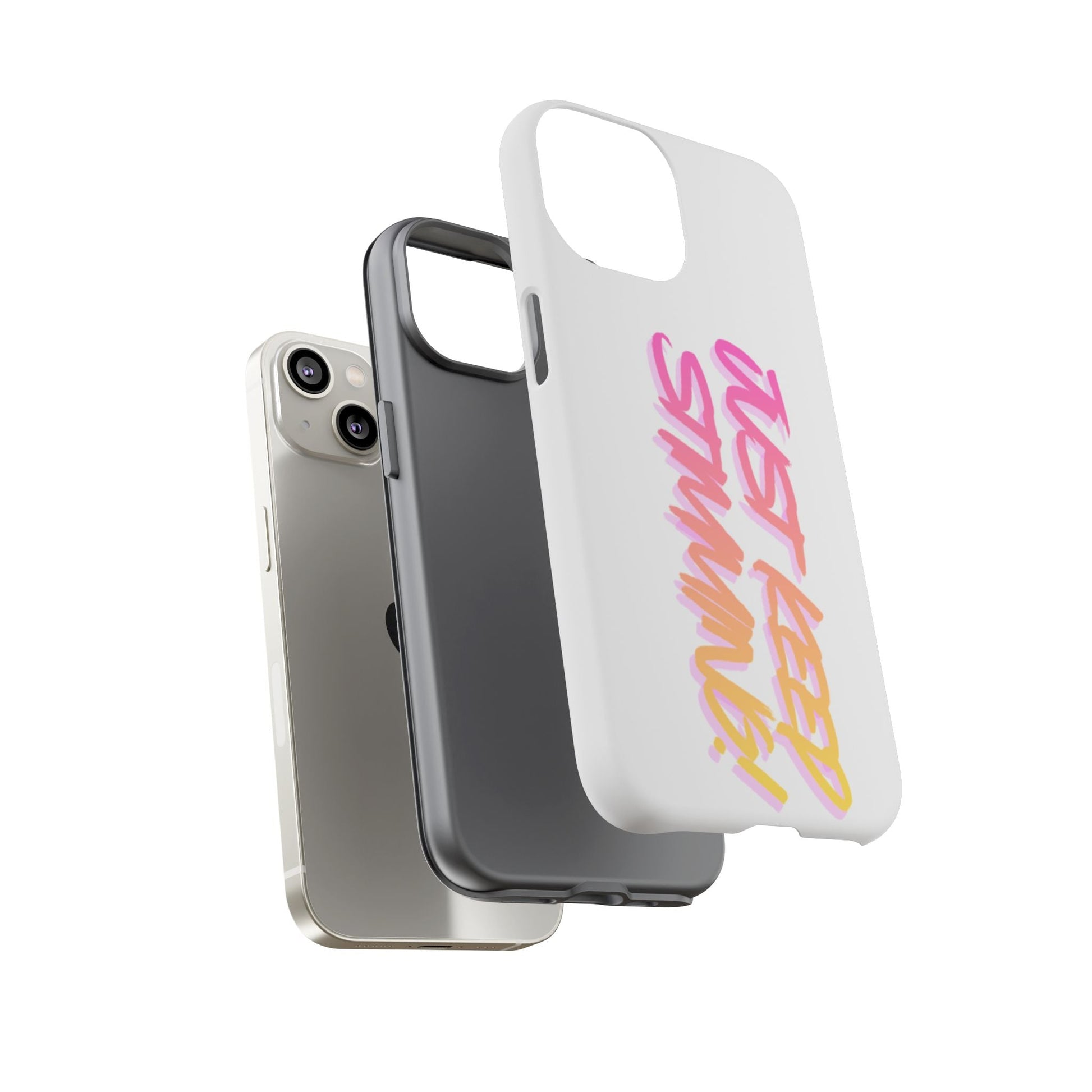 "Just Keep Stimming" Gradient Script Phone Case - Dual - Layer Protective Cover | iPhone & Samsung - Geo Rocks The 'Tism