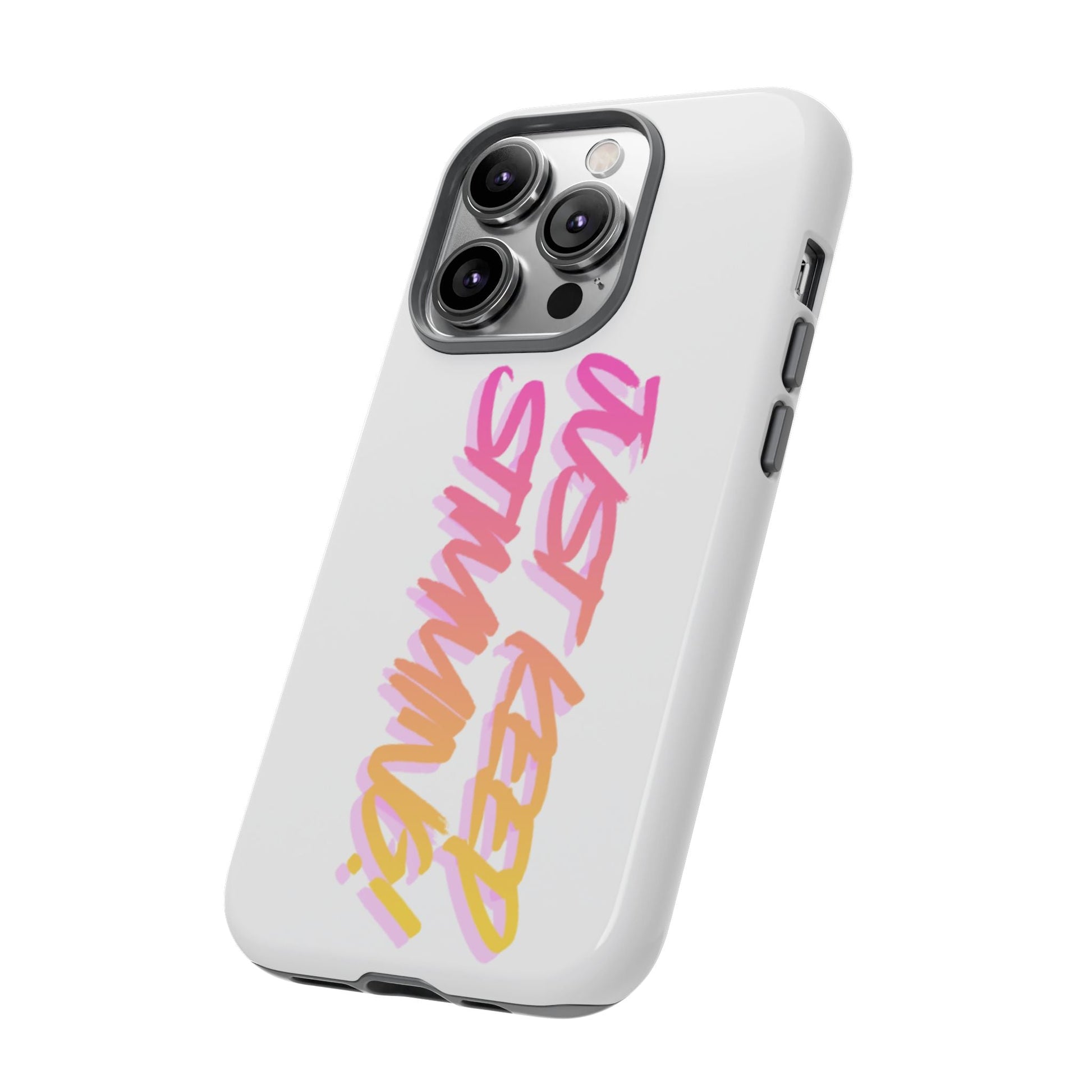 "Just Keep Stimming" Gradient Script Phone Case - Dual - Layer Protective Cover | iPhone & Samsung - Geo Rocks The 'Tism