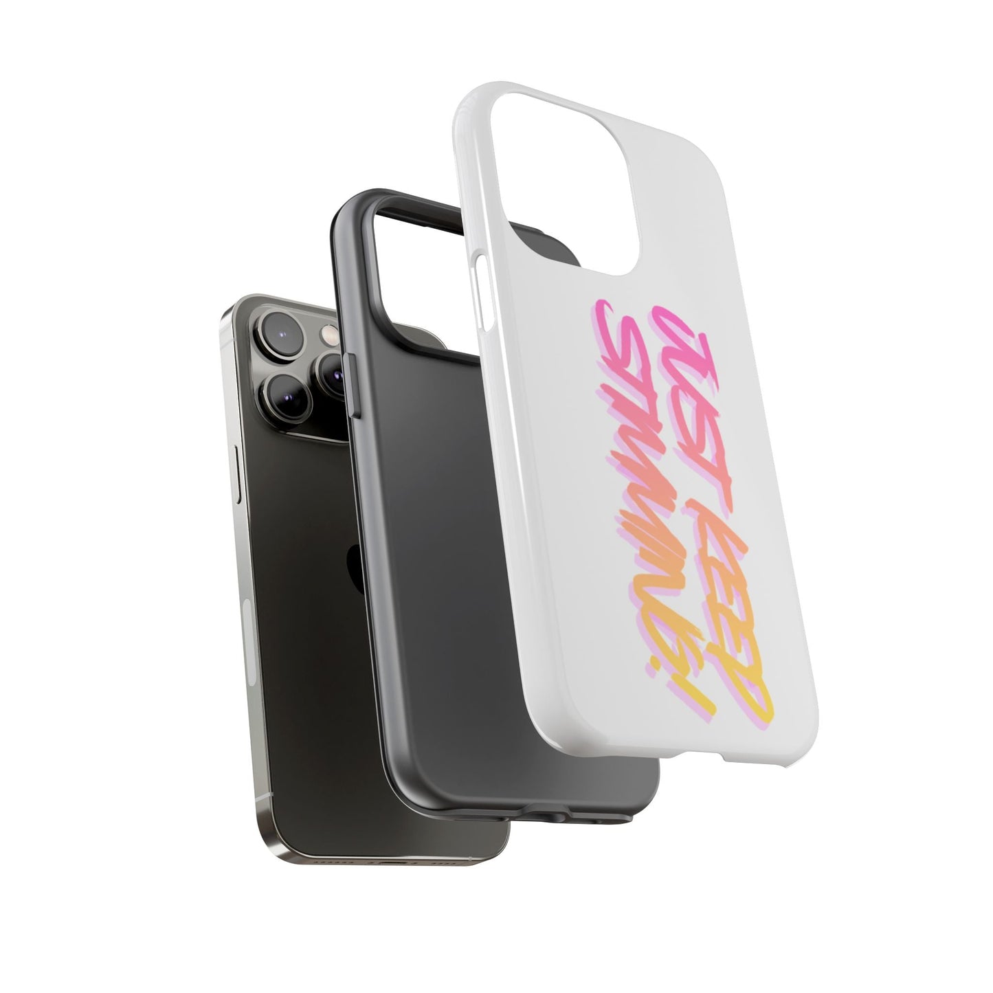 "Just Keep Stimming" Gradient Script Phone Case - Dual - Layer Protective Cover | iPhone & Samsung - Geo Rocks The 'Tism