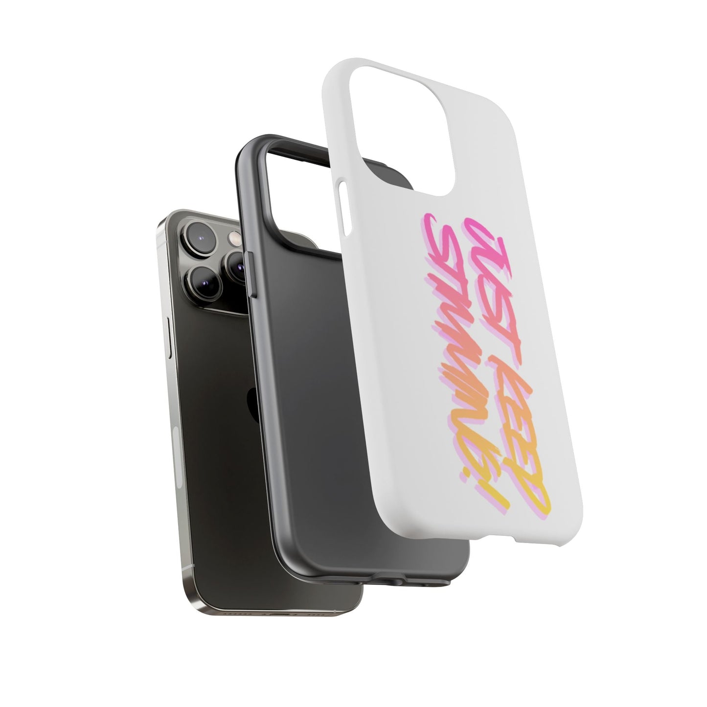 "Just Keep Stimming" Gradient Script Phone Case - Dual - Layer Protective Cover | iPhone & Samsung - Geo Rocks The 'Tism