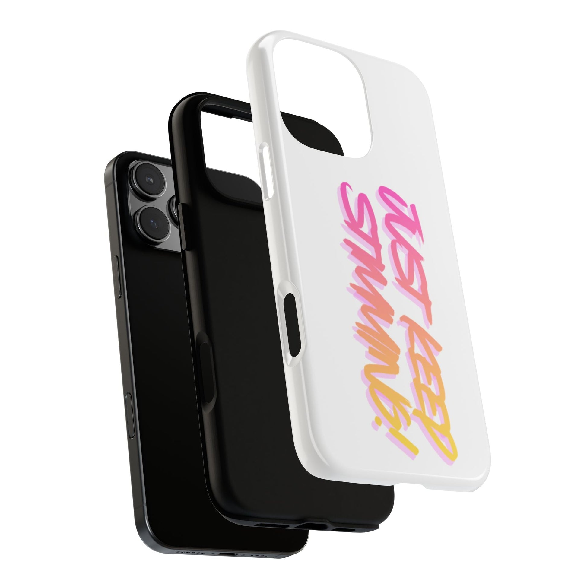"Just Keep Stimming" Gradient Script Phone Case - Dual - Layer Protective Cover | iPhone & Samsung - Geo Rocks The 'Tism