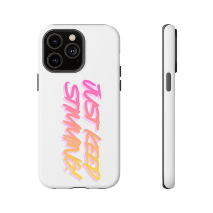 "Just Keep Stimming" Gradient Script Phone Case - Dual - Layer Protective Cover | iPhone & Samsung - Geo Rocks The 'Tism